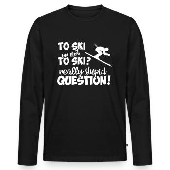Skier ou ne pas skier - T-shirt manches longues Premium bio Homme - noir - Devant - Nico (187cm)