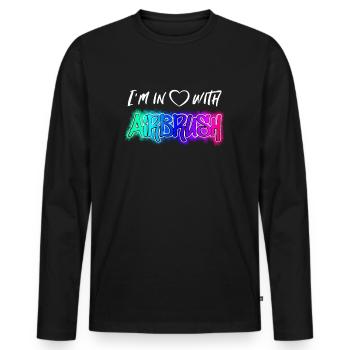 I’m in Love with Airbrush - T-shirt manches longues Premium bio Homme - noir - Devant - Nico (187cm)