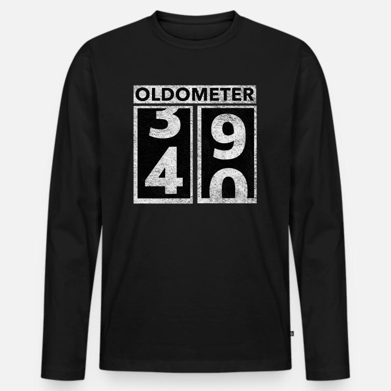 Oldometer 40 - Männer Premium Bio Langarmshirt - Schwarz