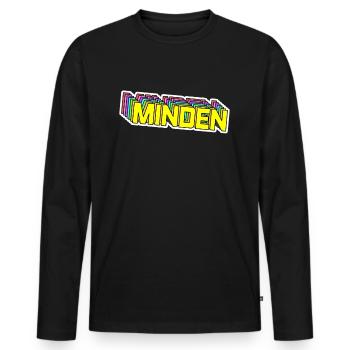 Minden - T-shirt manches longues Premium bio Homme - noir - Devant - Nico (187cm)