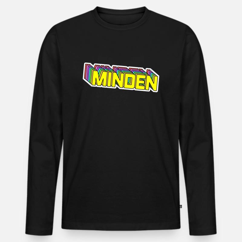 Minden - Männer Premium Bio Langarmshirt - Schwarz