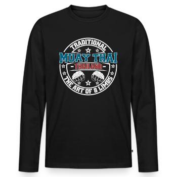 Muay Thai Thailand - T-shirt manches longues Premium bio Homme - noir - Devant - Nico (187cm)