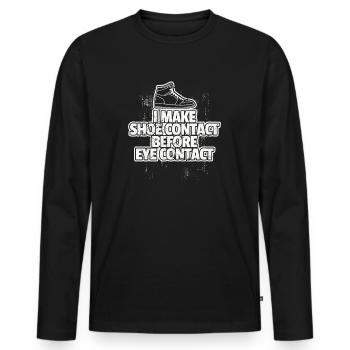Baskets de contact de chaussure - T-shirt manches longues Premium bio Homme - noir - Devant - Nico (187cm)