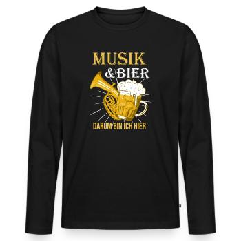 Musik Bier Blasmusik Musiker Tenorhorn - Männer Premium Bio Langarmshirt - Schwarz - Vorne - Nico (187cm)
