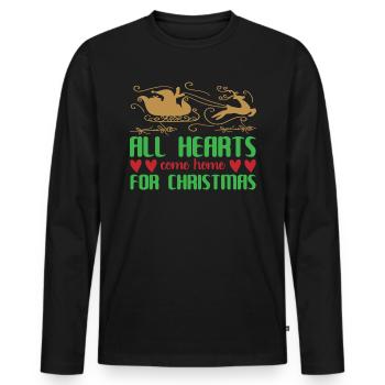Merry Christmas - Men's Premium Organic Long Sleeve Shirt - black - Front - Nico (187cm)