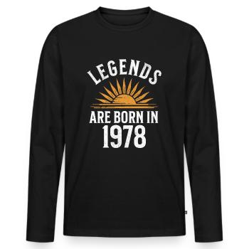 Legenden sind in 1978 geboren – Geschenkidee - Männer Premium Bio Langarmshirt - Schwarz - Vorne - Nico (187cm)