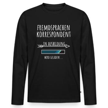 Fremdsprachenkorrespondent Ausbildung Beruf - Männer Premium Bio Langarmshirt - Schwarz - Vorne - Nico (187cm)