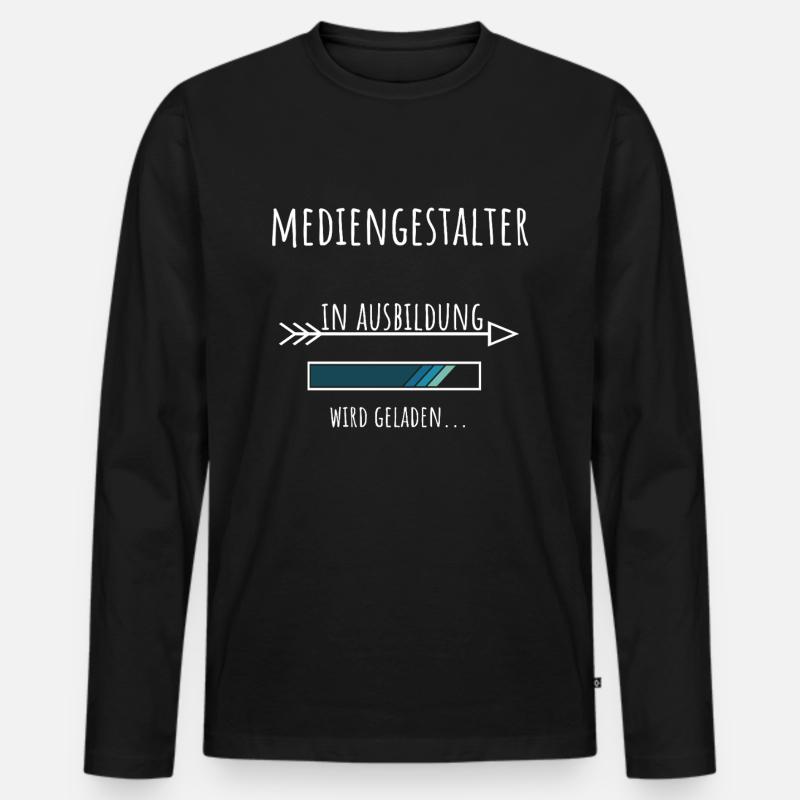 Mediengestalter Ausbildung Beruf Geschenk - Männer Premium Bio Langarmshirt - Schwarz