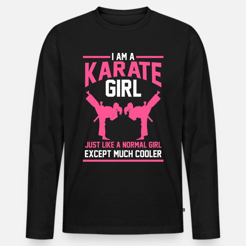 Karate Mädchen Geschenk - Männer Premium Bio Langarmshirt - Schwarz