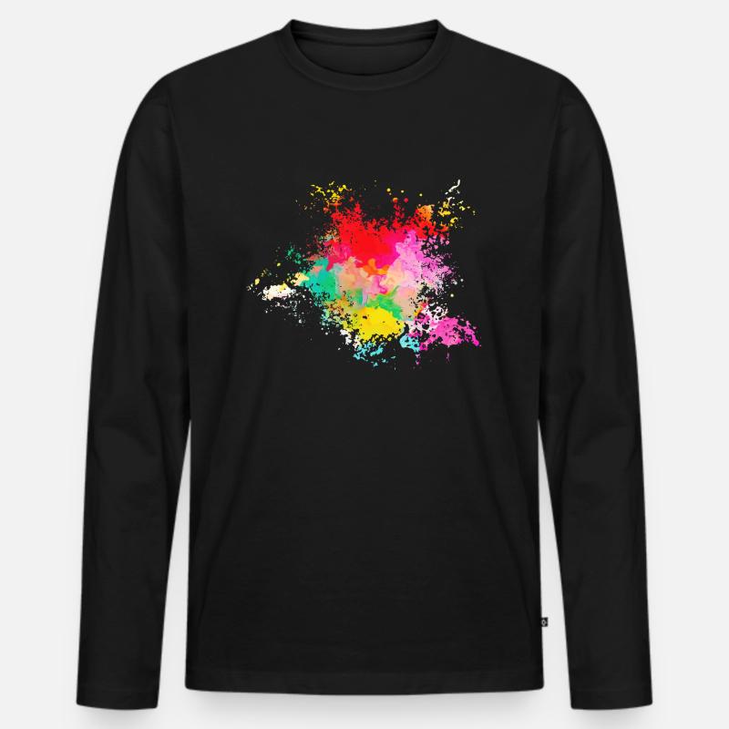 Psychedelisch - Männer Premium Bio Langarmshirt - Schwarz