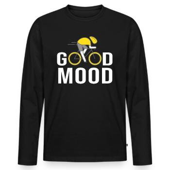 Bike bike good mood - Men's Premium Organic Long Sleeve Shirt - black - Front - Nico (187cm)