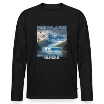 Glacier Mendenhall, Alaska - T-shirt manches longues Premium bio Homme - noir - Devant - Nico (187cm)