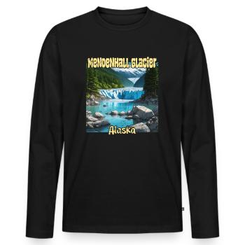 Mendenhall Glacier Alaska - T-shirt manches longues Premium bio Homme - noir - Devant - Nico (187cm)