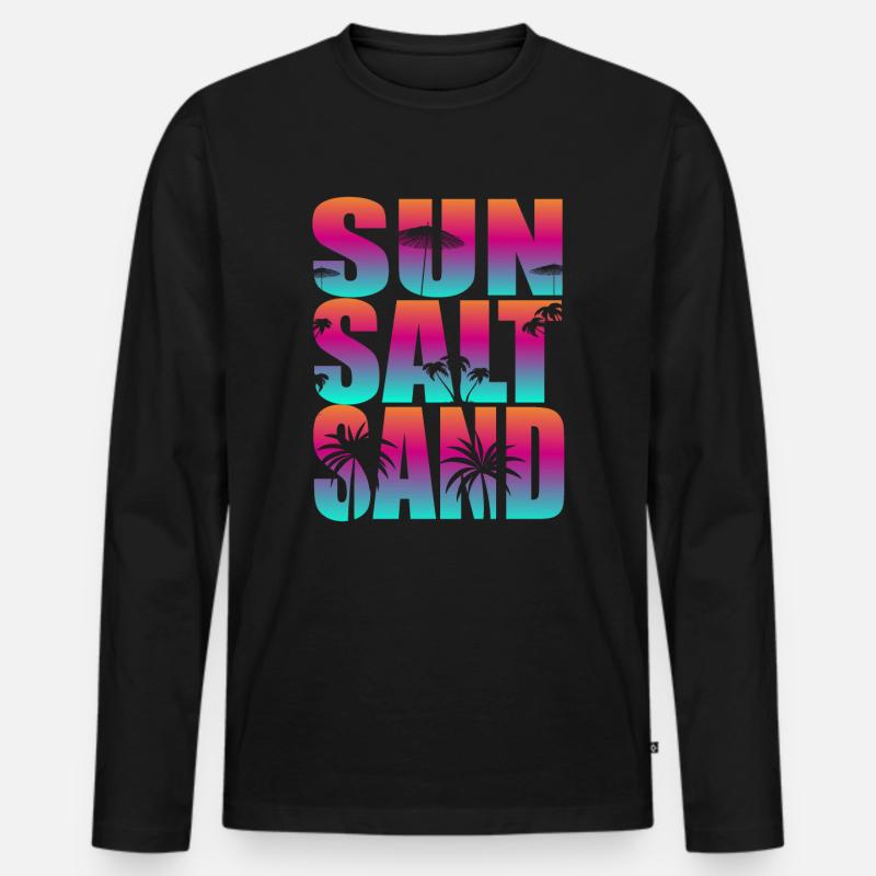 Sun Salt Sand - Männer Premium Bio Langarmshirt - Schwarz