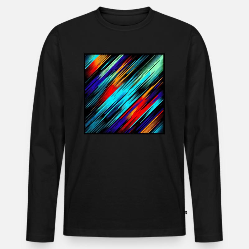 Dunkler Puls - Männer Premium Bio Langarmshirt - Schwarz
