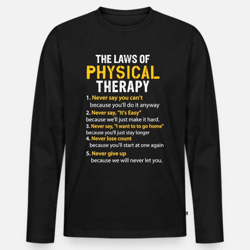Physiotherapie T-Shirts - Männer Premium Bio Langarmshirt - Schwarz