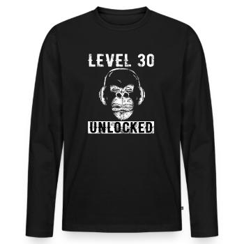 30th Birthday 30s 30s Gift Men's Man - Men's Premium Organic Long Sleeve Shirt - black - Front - Nico (187cm)
