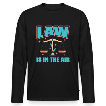 Law Is In The Air | Anwalt Jurastudent Geschenk - Männer Premium Bio Langarmshirt - Schwarz - Vorne - Nico (187cm)