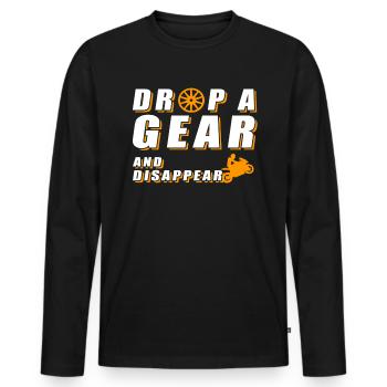 Laissez tomber un rapport et disparaissez - Sport automobile - Moto - T-shirt manches longues Premium bio Homme - noir - Devant - Nico (187cm)