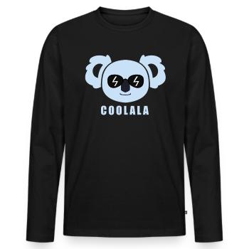 Coolala - cooler Koala - süßer Koalabär - Männer Premium Bio Langarmshirt - Schwarz - Vorne - Nico (187cm)