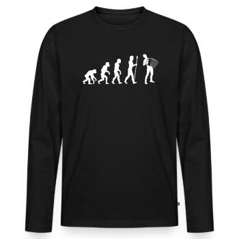 Accordion Evolution - Conception de joueur d’accordéon - T-shirt manches longues Premium bio Homme - noir - Devant - Nico (187cm)