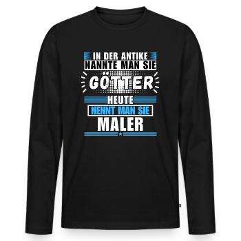 Götter in der Antike. Heute Maler - Männer Premium Bio Langarmshirt - Schwarz - Vorne - Nico (187cm)