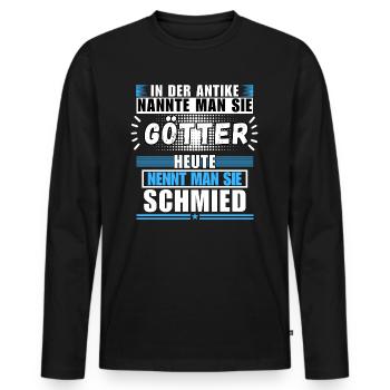 Les dieux dans l’Antiquité. Aujourd’hui forgeron - T-shirt manches longues Premium bio Homme - noir - Devant - Nico (187cm)
