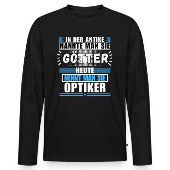 Les dieux dans l’Antiquité. Aujourd’hui opticien - T-shirt manches longues Premium bio Homme - noir - Devant - Nico (187cm)