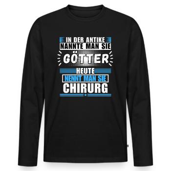 Gods in Antiquity. Now a surgeon - Men's Premium Organic Long Sleeve Shirt - black - Front - Nico (187cm)