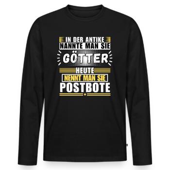 Götter in der Antike. Heute Postbote - Männer Premium Bio Langarmshirt - Schwarz - Vorne - Nico (187cm)