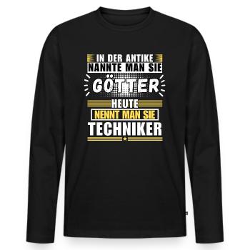 Gods in Antiquity. Today Technician - Men's Premium Organic Long Sleeve Shirt - black - Front - Nico (187cm)