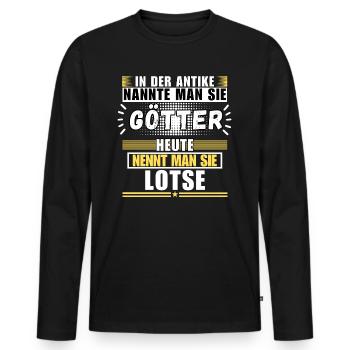 Götter in der Antike. Heute Lotse - Männer Premium Bio Langarmshirt - Schwarz - Vorne - Nico (187cm)