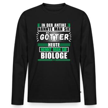 Götter in der Antike. Heute Biologe - Männer Premium Bio Langarmshirt - Schwarz - Vorne - Nico (187cm)