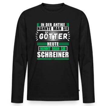 Götter in der Antike. Heute Schreiner - Männer Premium Bio Langarmshirt - Schwarz - Vorne - Nico (187cm)