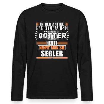 Gods in Antiquity. Today Sailors - Men's Premium Organic Long Sleeve Shirt - black - Front - Nico (187cm)