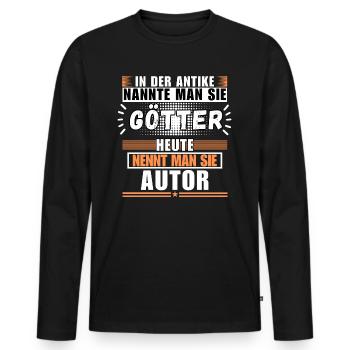 Les dieux dans l’Antiquité. L’auteur d’aujourd’hui - T-shirt manches longues Premium bio Homme - noir - Devant - Nico (187cm)