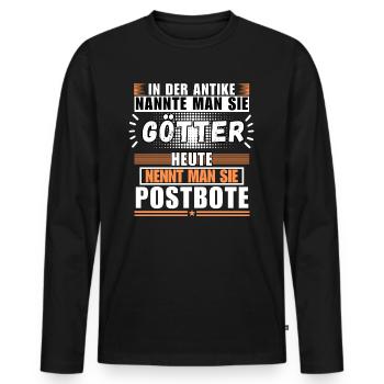 Götter in der Antike. Heute Postbote - Männer Premium Bio Langarmshirt - Schwarz - Vorne - Nico (187cm)