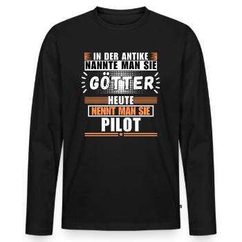 Les dieux dans l’Antiquité. Le projet pilote d’aujourd’hui - T-shirt manches longues Premium bio Homme - noir - Devant - Nico (187cm)