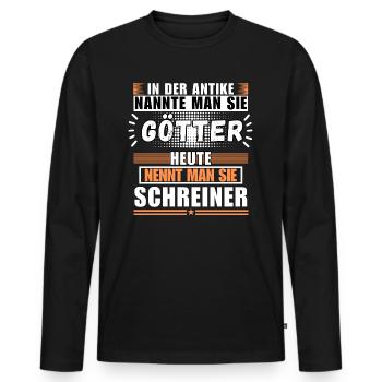 Götter in der Antike. Heute Schreiner - Männer Premium Bio Langarmshirt - Schwarz - Vorne - Nico (187cm)