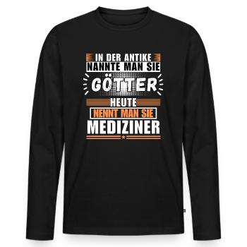 Götter in der Antike. Heute Mediziner - Männer Premium Bio Langarmshirt - Schwarz - Vorne - Nico (187cm)