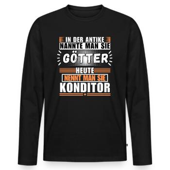 Les dieux dans l’Antiquité. Aujourd’hui Confiseur - T-shirt manches longues Premium bio Homme - noir - Devant - Nico (187cm)