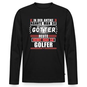 Gods in Antiquity. Today Golfer - Men's Premium Organic Long Sleeve Shirt - black - Front - Nico (187cm)
