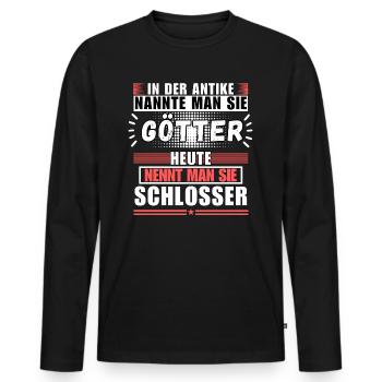 Les dieux dans l’Antiquité. Aujourd’hui Serruriers - T-shirt manches longues Premium bio Homme - noir - Devant - Nico (187cm)