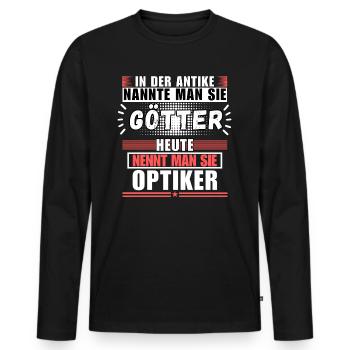 Götter in der Antike. Heute Optiker - Männer Premium Bio Langarmshirt - Schwarz - Vorne - Nico (187cm)