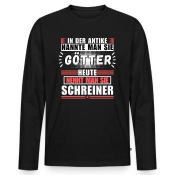 Götter in der Antike. Heute Schreiner - Männer Premium Bio Langarmshirt - Schwarz - Vorne - Nico (187cm)