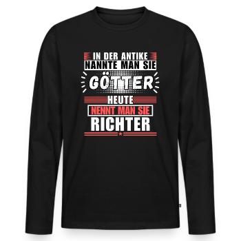 Gods in Antiquity. Today Judge - Men's Premium Organic Long Sleeve Shirt - black - Front - Nico (187cm)