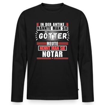 Götter in der Antike. Heute Notar - Männer Premium Bio Langarmshirt - Schwarz - Vorne - Nico (187cm)