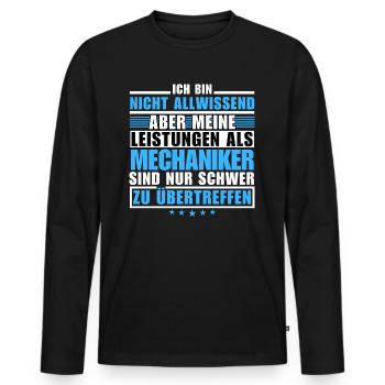 Unmatched performance as a mechanic - Men's Premium Organic Long Sleeve Shirt - black - Front - Nico (187cm)