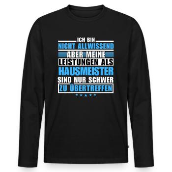 Unübertroffene Leistung als Hausmeister - Männer Premium Bio Langarmshirt - Schwarz - Vorne - Nico (187cm)