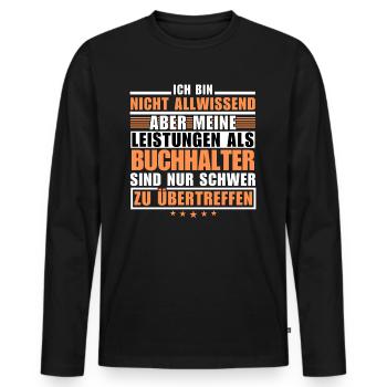 Des performances inégalées en tant que comptable - T-shirt manches longues Premium bio Homme - noir - Devant - Nico (187cm)